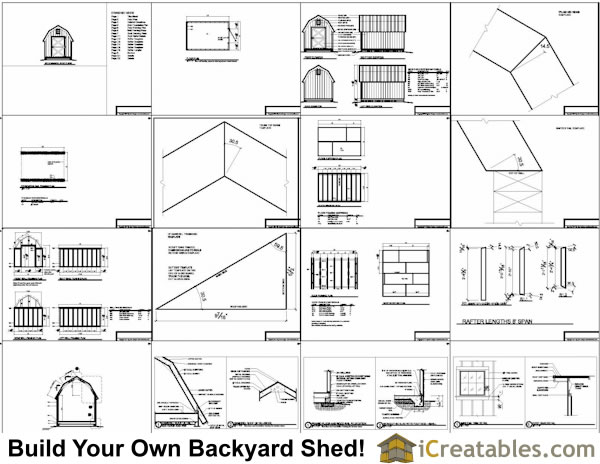 8x12 gambrel shed plans