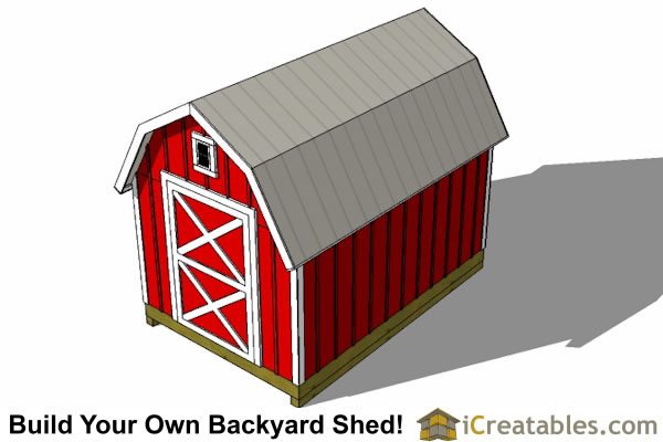 The 8x12 Gambrel Barn Shed plans include: