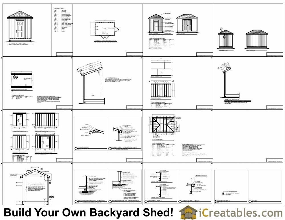 8x12 Hip Roof Style Shed Plans