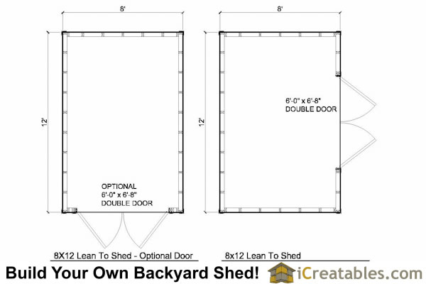 8x12 Lean To Shed Plans | Storage Shed Plans | icreatables.com