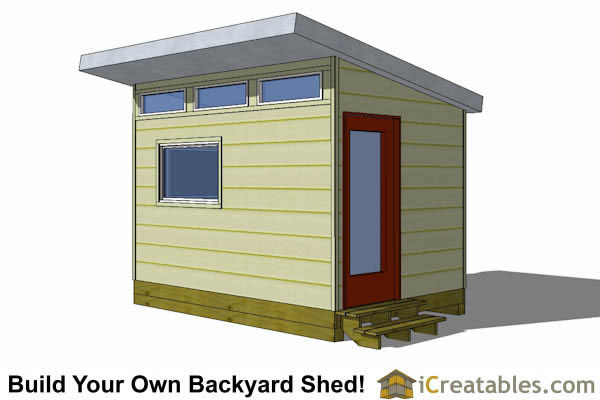 8x12 studio shed plans with door on end