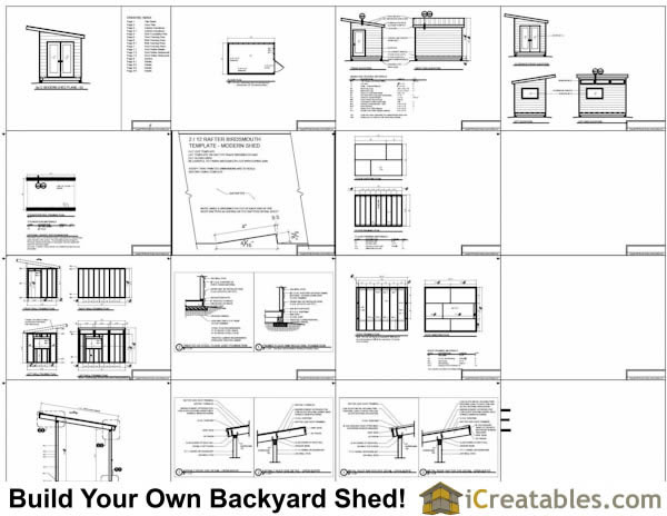 8x12 modern shed plans