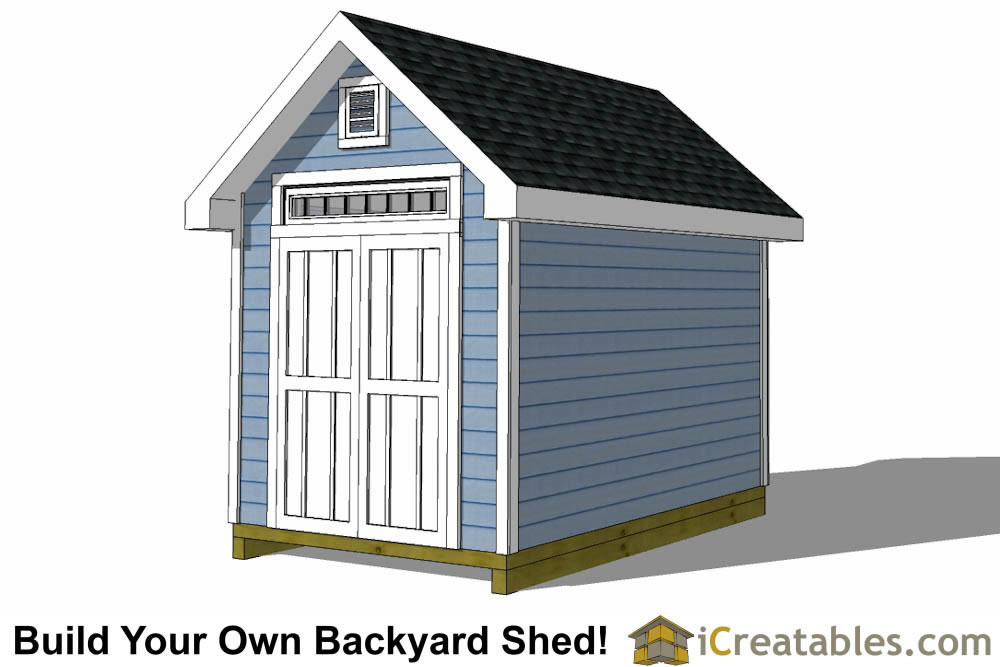 8x12 traditional victorian shed plans right rear.