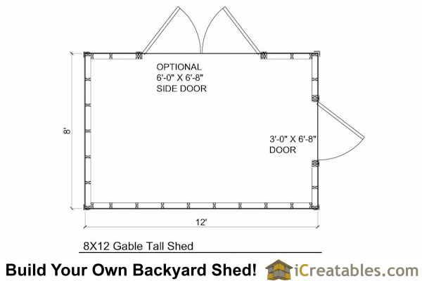 8x12 Backyard Shed Plans | Tall Shed Plans | Storage Shed Plans