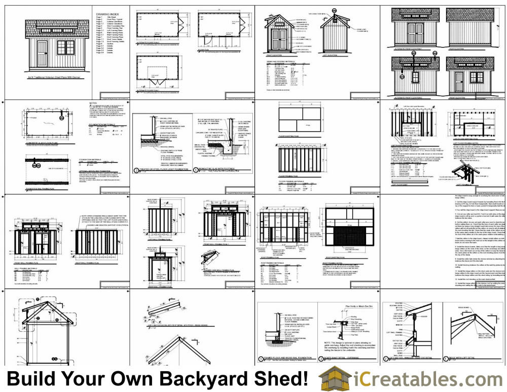 8x14 Dormer Shed Plans