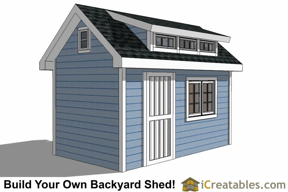 8x14 Shed Plans With Dormer | iCreatables.com