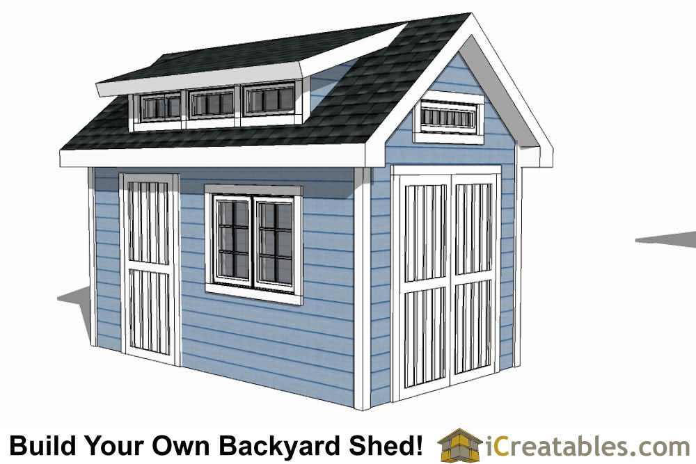 8x12 colonial shed plans large door