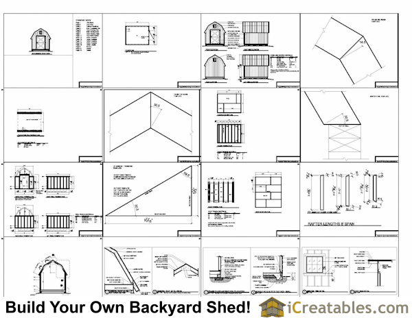 8x16 Gable Shed Plans Example