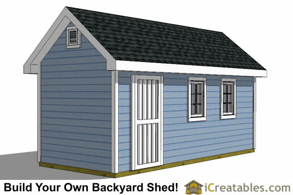 8x16 Traditional Victorian Backyard Shed Plans | iCreatables.com