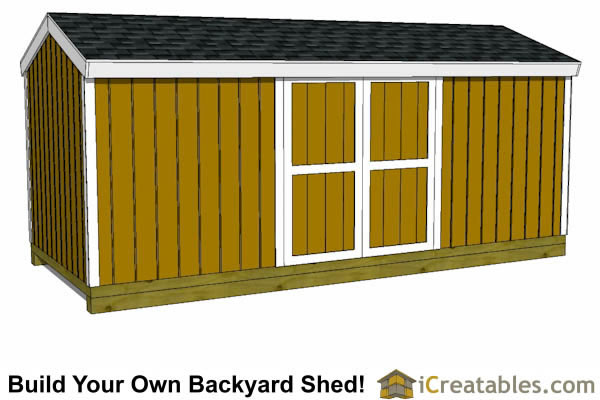 8x16 short backyard shed plans