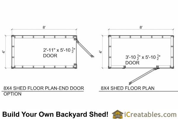 8x4 Gable Shed Plans Floor Plan