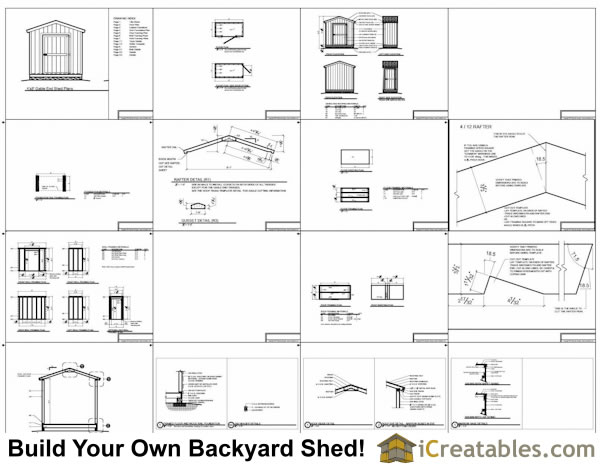 8x4 Backyard Shed Plans | iCreatables.com