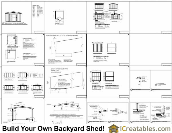 8x8 short backyard homeowner association Shed With 8 Foot Walls Plans Example
