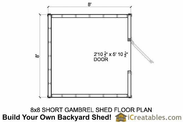 8x8 Gambrel Shed Plans | 8' Tall Shed Plans