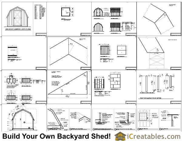 8x8 gambrel shed plans