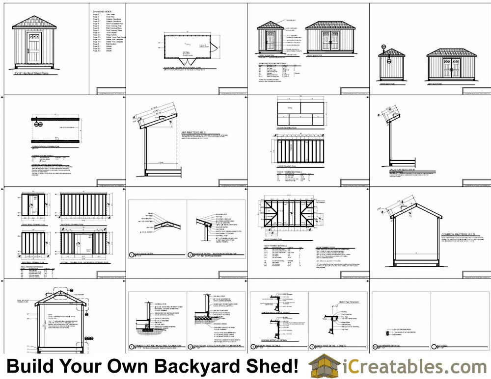 8x8 hip roof shed plans examples