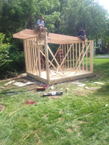 12x14 modern shed roof framing