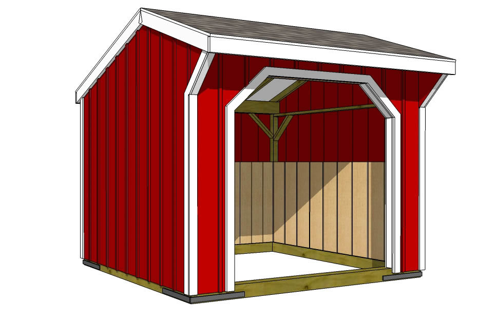 run in shed, small barn plans