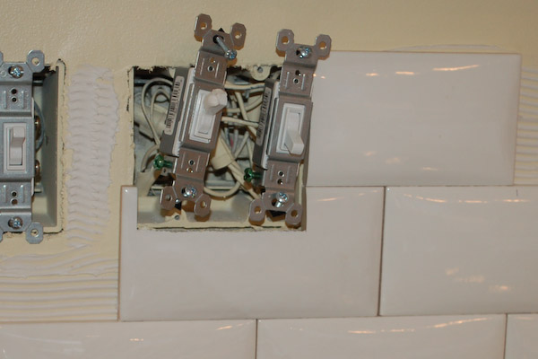 wall tile around outlet