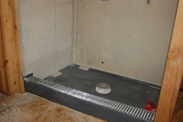shower pan cement board on walls