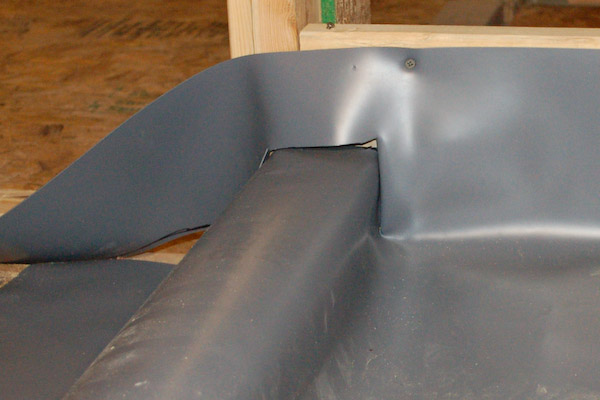 shower pan liner cut outside