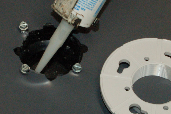 shower pan liner seal drain