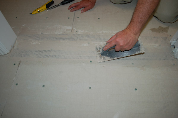smooth out thinset on cement backer board